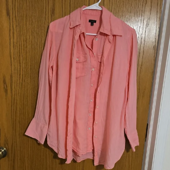 Talbots Coral Button-Down Shirt - Picture 1 of 6